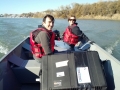Dr. Ercan and Dr. Carr with the ADCP on the Sacramento River